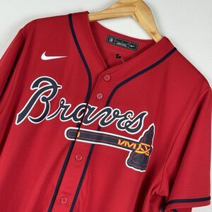 Nike Atlanta Braves Jersey Red Blank Size Large T770-AWDB 2024 New Dri-Fit